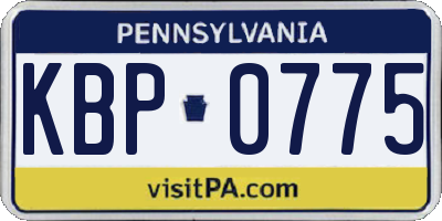 PA license plate KBP0775
