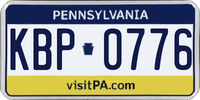 PA license plate KBP0776