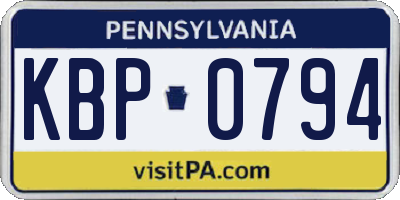 PA license plate KBP0794