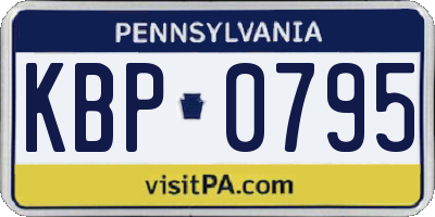 PA license plate KBP0795