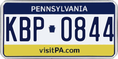 PA license plate KBP0844