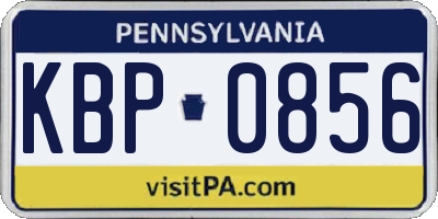 PA license plate KBP0856
