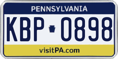 PA license plate KBP0898