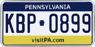 PA license plate KBP0899