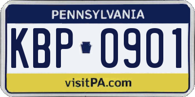 PA license plate KBP0901