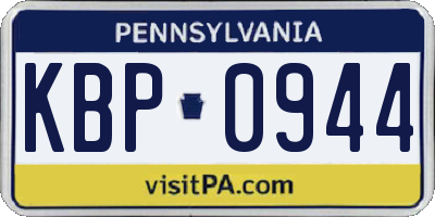 PA license plate KBP0944