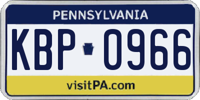 PA license plate KBP0966