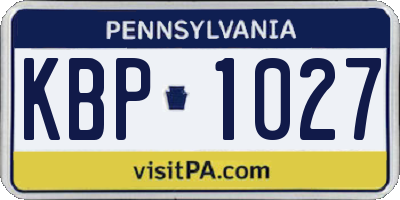PA license plate KBP1027