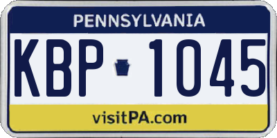 PA license plate KBP1045