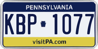 PA license plate KBP1077