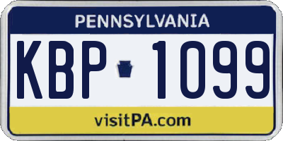 PA license plate KBP1099