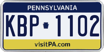 PA license plate KBP1102