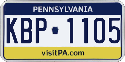 PA license plate KBP1105