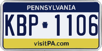 PA license plate KBP1106