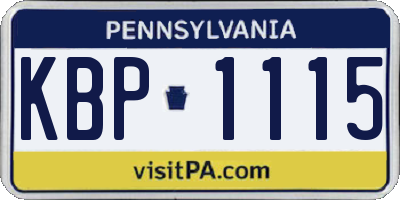 PA license plate KBP1115