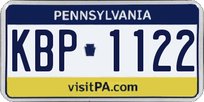 PA license plate KBP1122