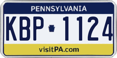 PA license plate KBP1124
