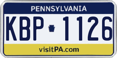 PA license plate KBP1126
