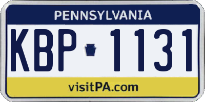 PA license plate KBP1131
