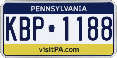 PA license plate KBP1188
