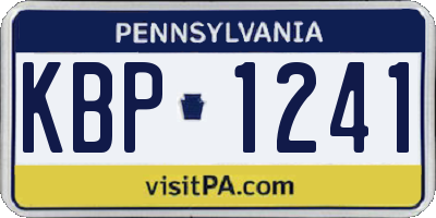 PA license plate KBP1241
