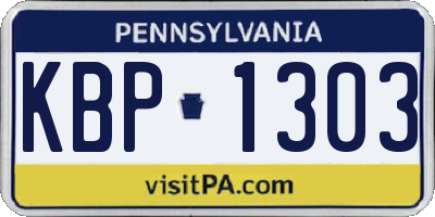 PA license plate KBP1303