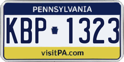 PA license plate KBP1323