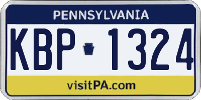 PA license plate KBP1324