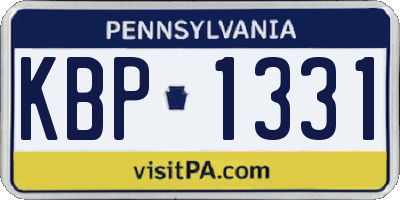 PA license plate KBP1331