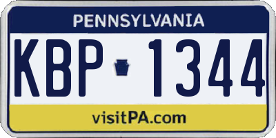 PA license plate KBP1344