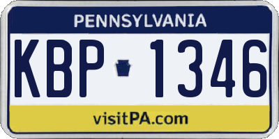 PA license plate KBP1346