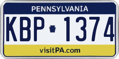 PA license plate KBP1374
