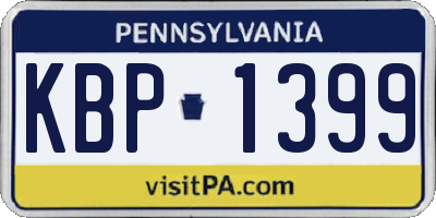 PA license plate KBP1399