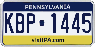 PA license plate KBP1445