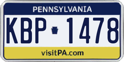 PA license plate KBP1478