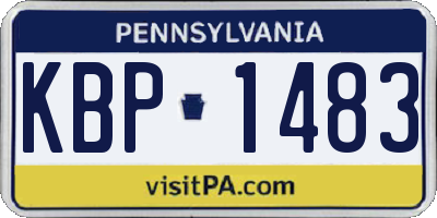 PA license plate KBP1483