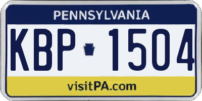 PA license plate KBP1504