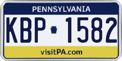 PA license plate KBP1582