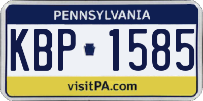 PA license plate KBP1585