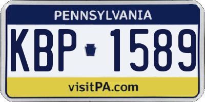 PA license plate KBP1589