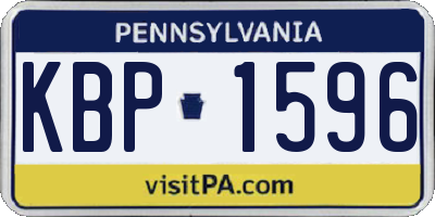 PA license plate KBP1596