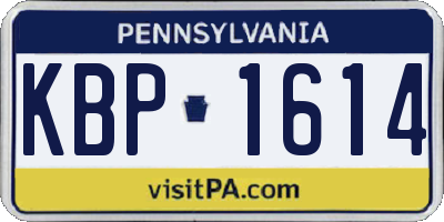 PA license plate KBP1614