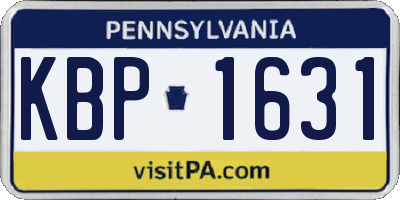PA license plate KBP1631