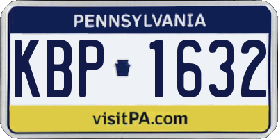 PA license plate KBP1632