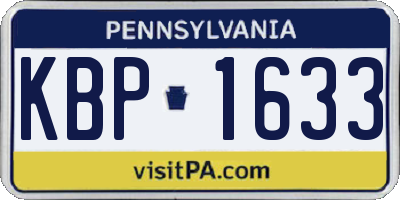 PA license plate KBP1633