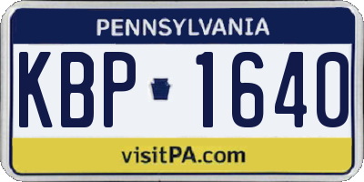 PA license plate KBP1640