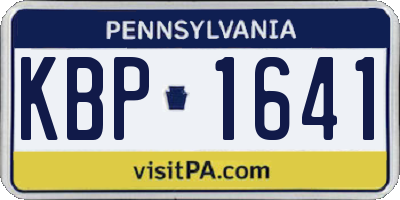 PA license plate KBP1641