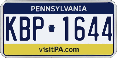 PA license plate KBP1644