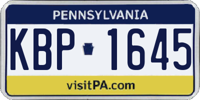 PA license plate KBP1645