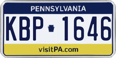 PA license plate KBP1646